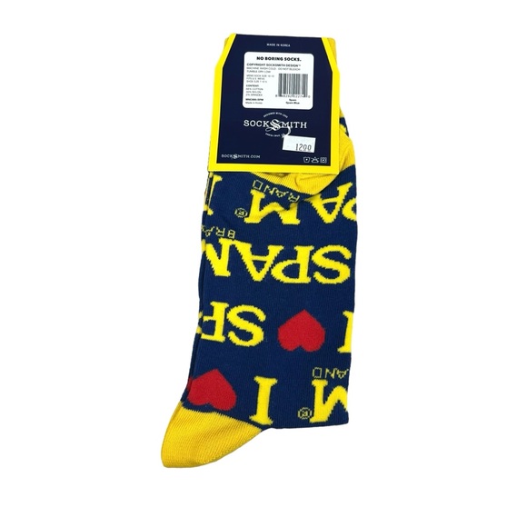 Sock Smith I Love Spam Mens Socks One Size NWT - Picture 2 of 5